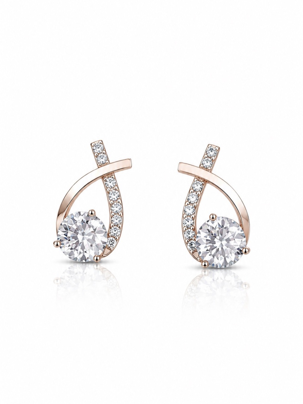 Elegant Gold  Crystal Earrings